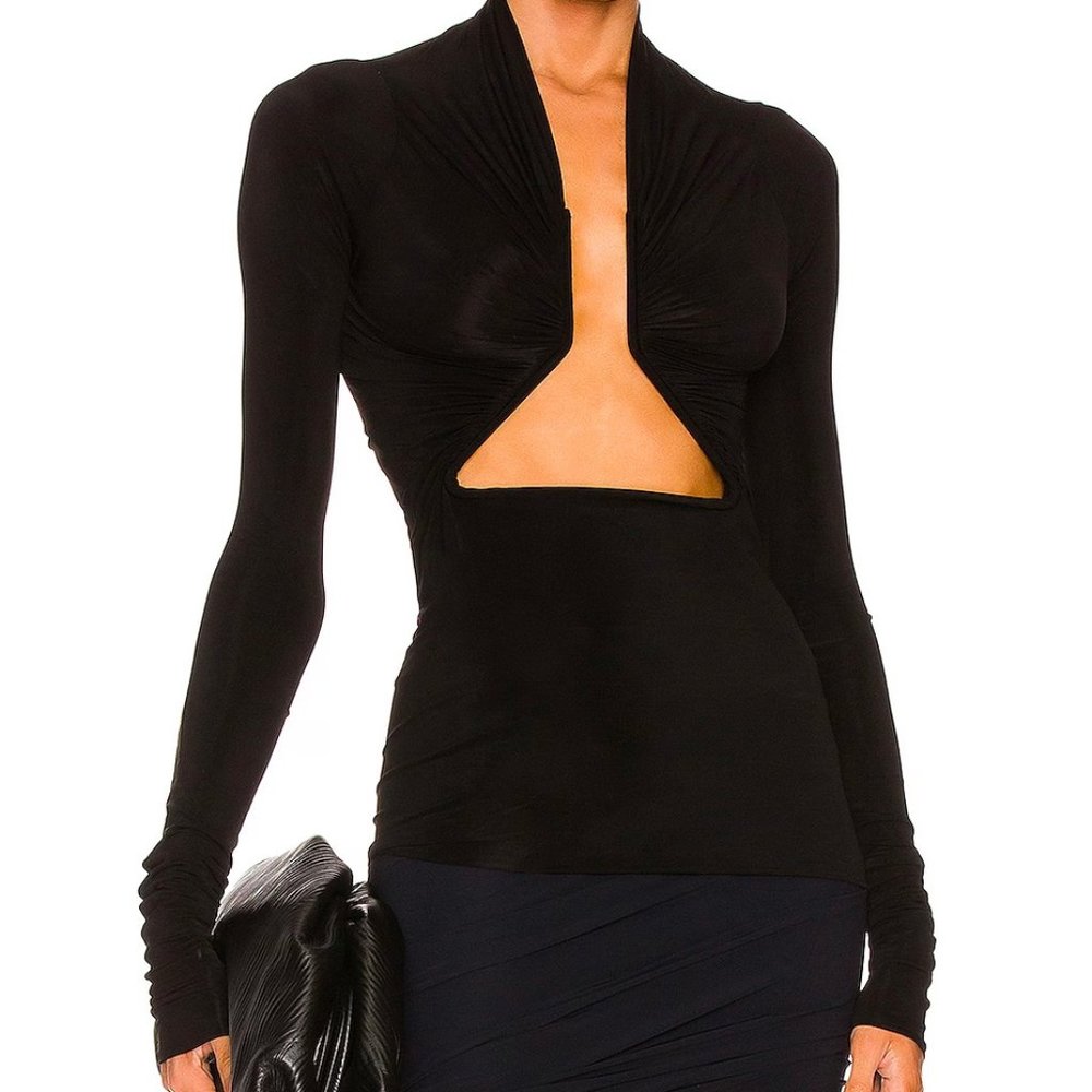 NWT 42IT Rick Owens 2022 Runway Long Sleeve Stretchy Nylon Jersey